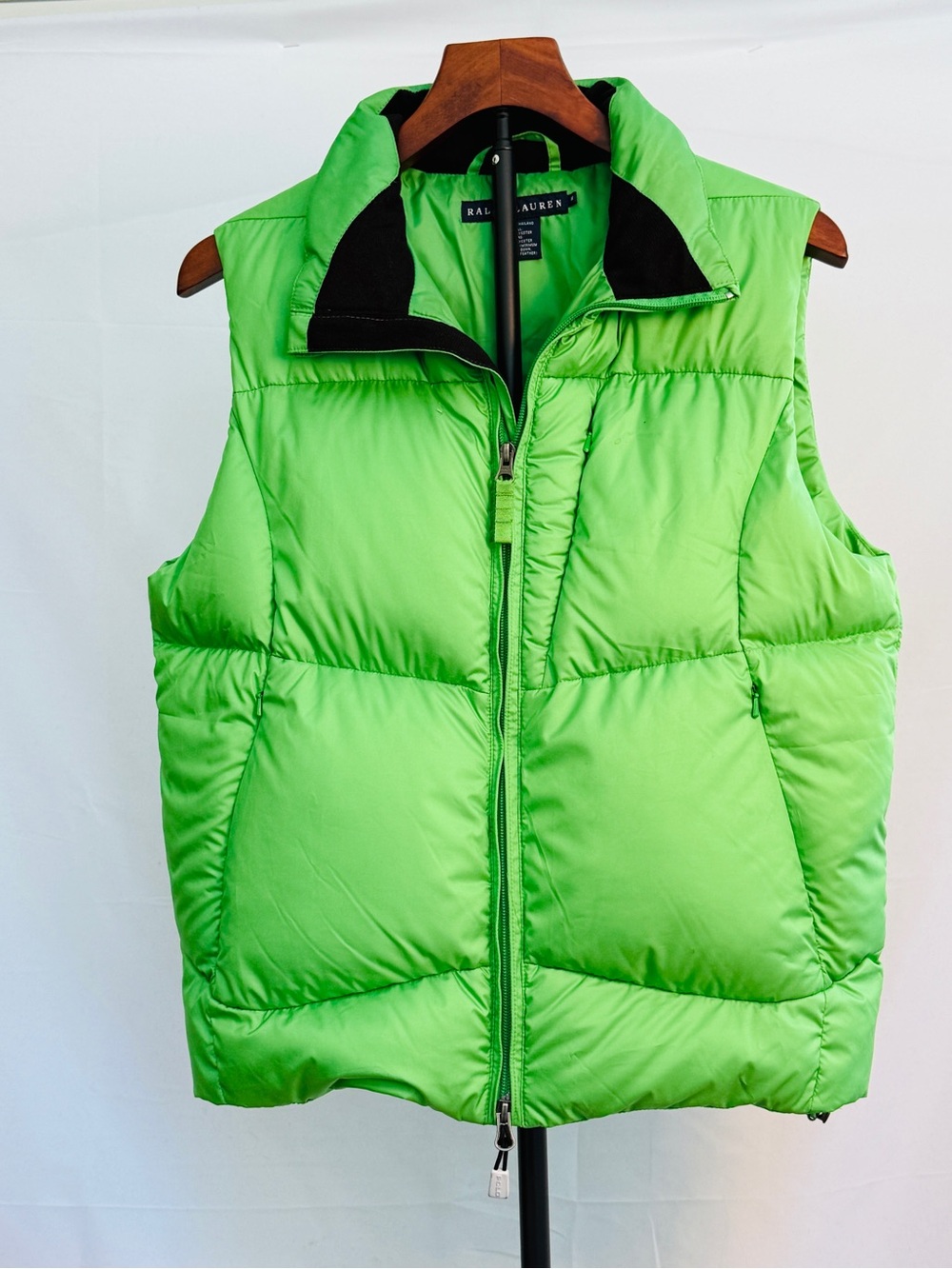 Ralph Lauren Neon Green Quilted Puffer Vest